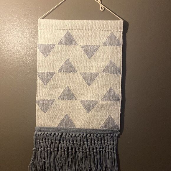 Beautiful Geometric Tapestry Turquoise Gray Bohemian  Wall Hanging - Picture 5 of 6